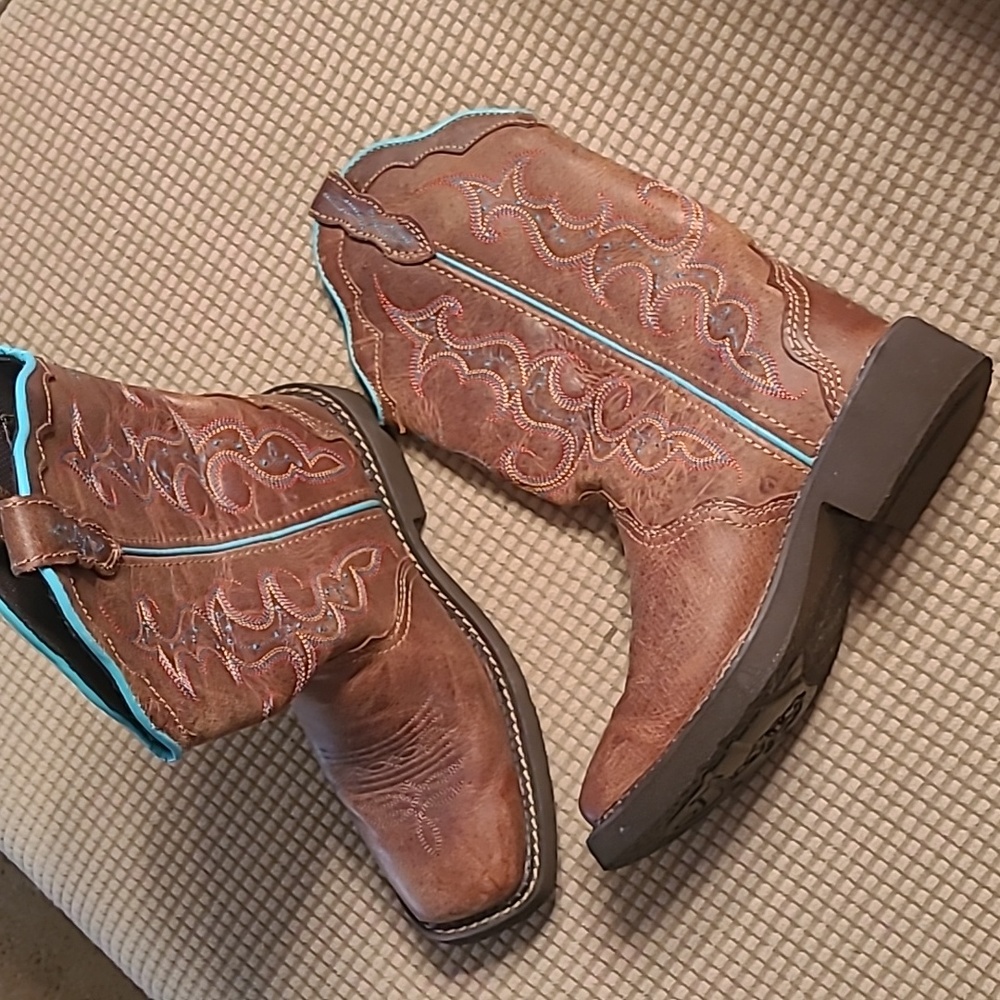 Justin Gypsy Womens 6.5 beautiful L2900 leather embroidered Western boot teal